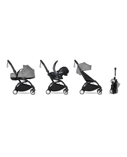 All-in-one BABYZEN stroller YOYO2 bassinet, car seat and 6+  Black Frame | Grey